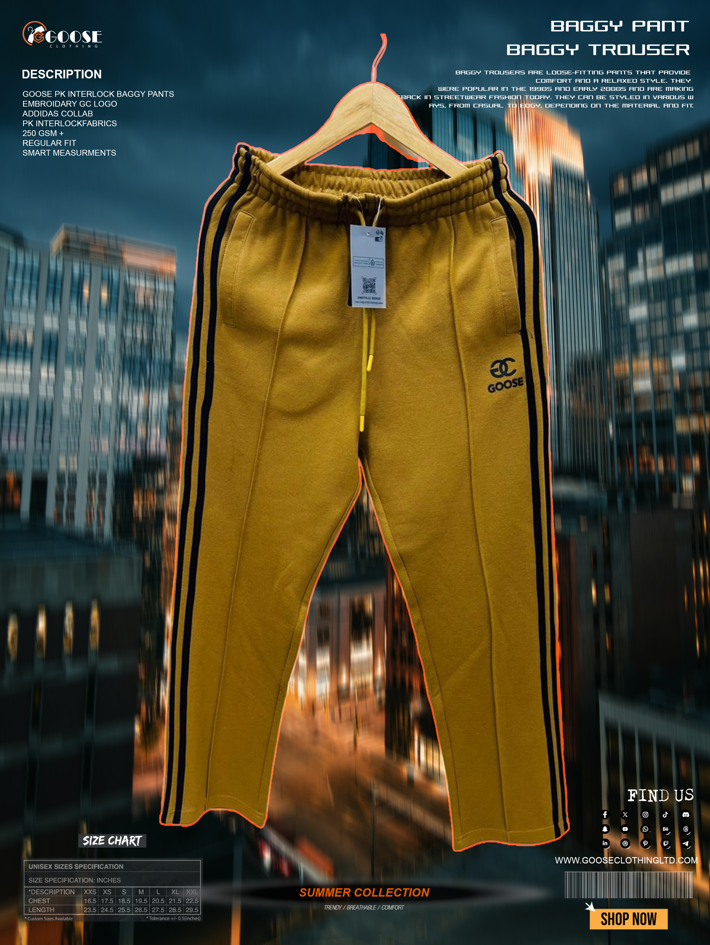 Goose Logo baggy Trouser