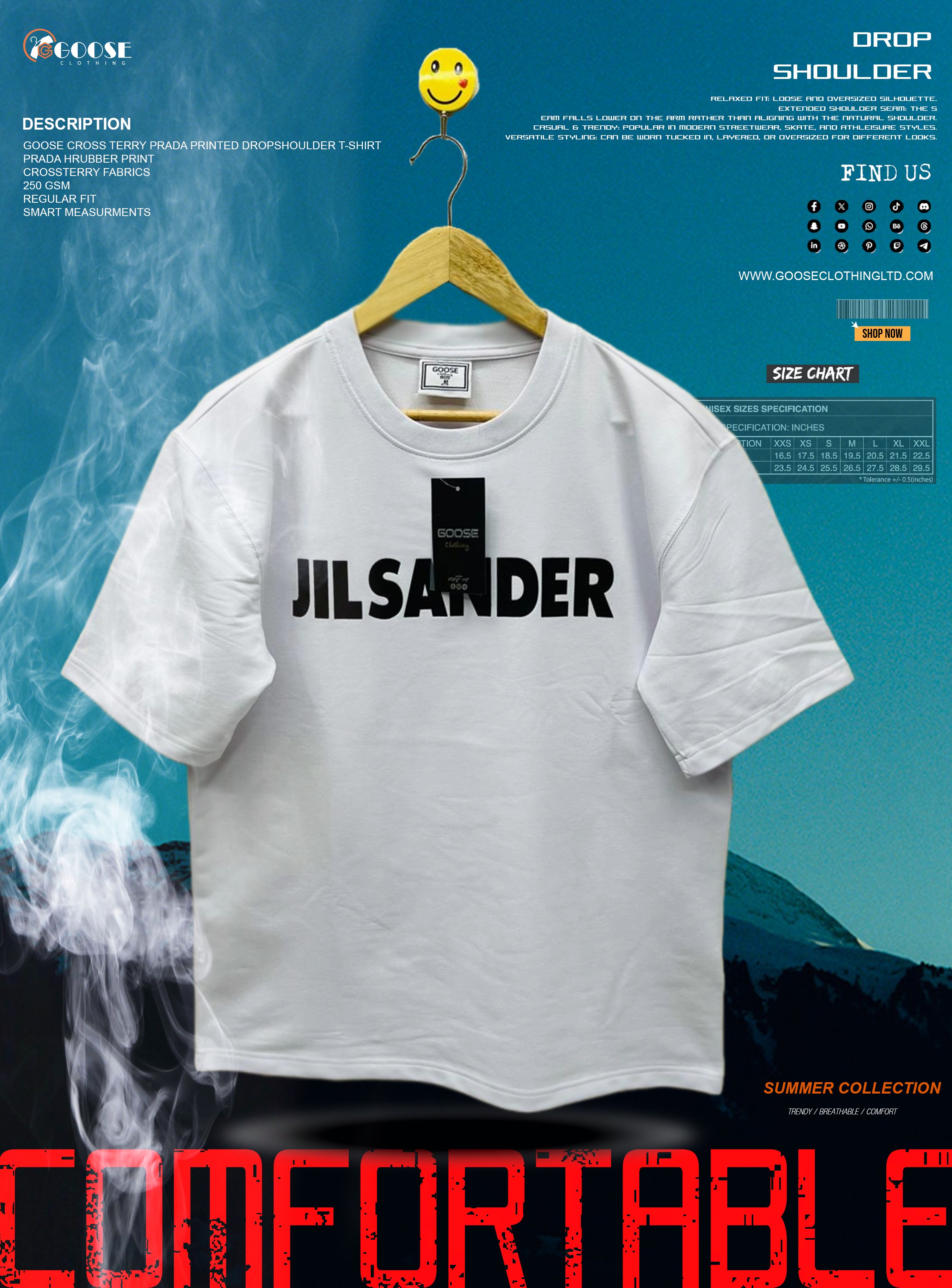 Jilsander Rubber print dropshoulder Tee