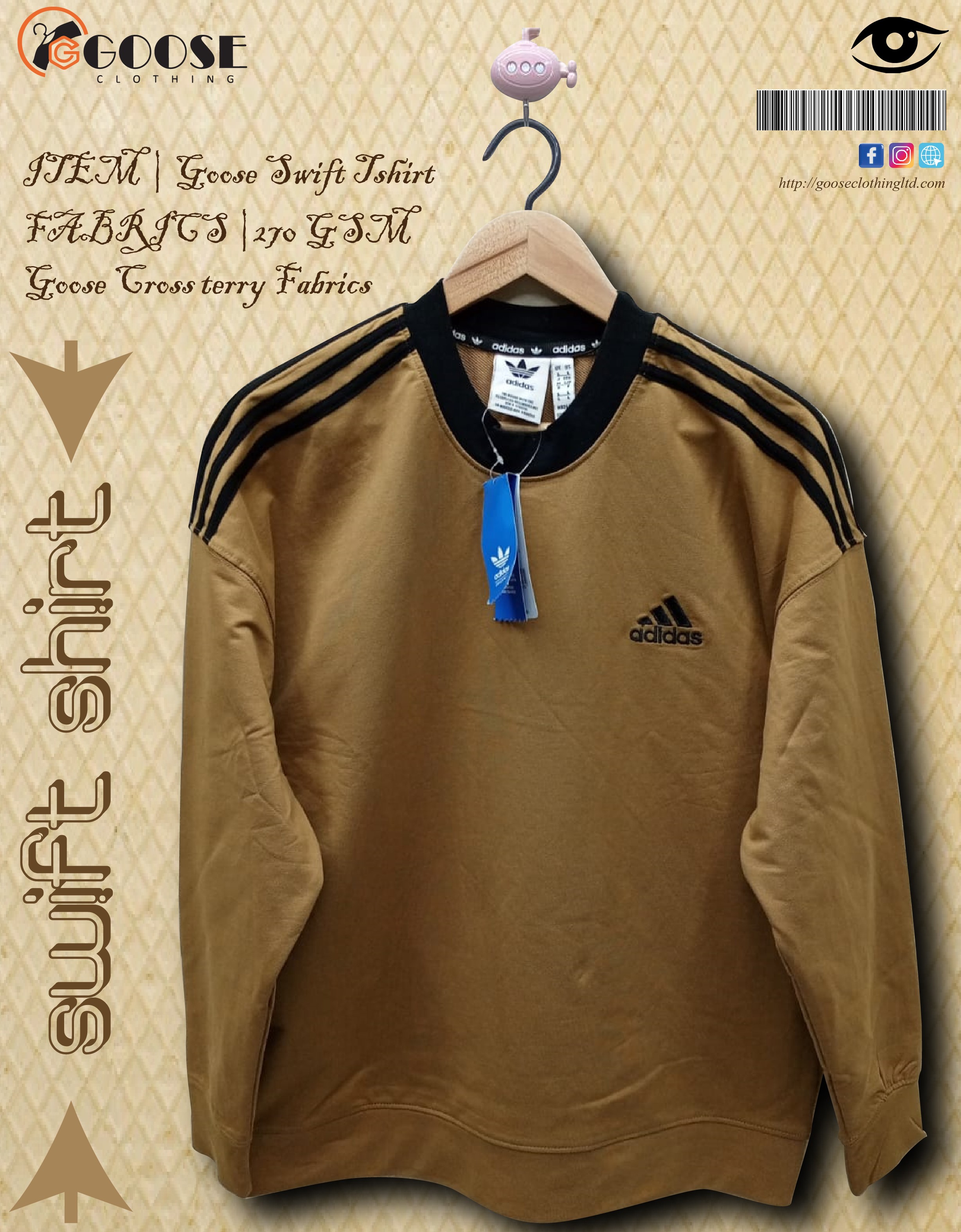 Adidas Stripe Full sleeve Sweat shirt