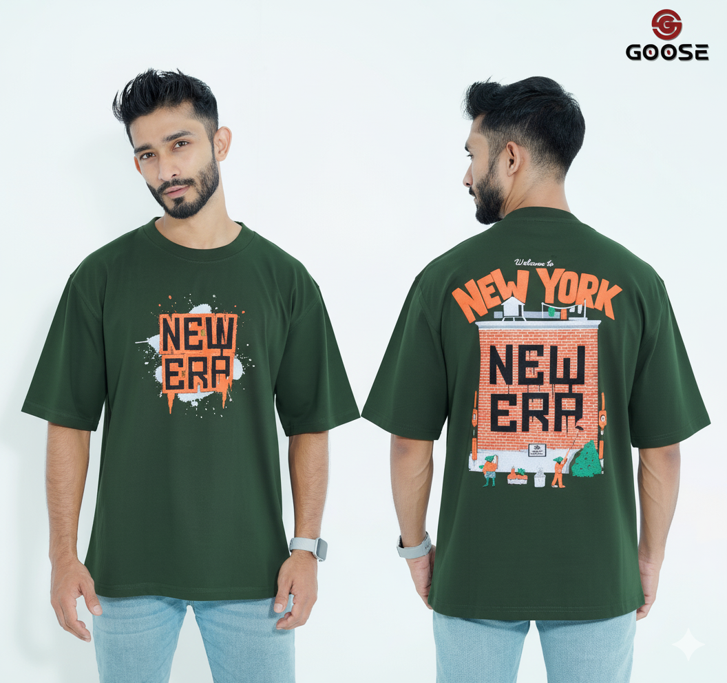 New Era Front Back Printed Dropshoulder Tee