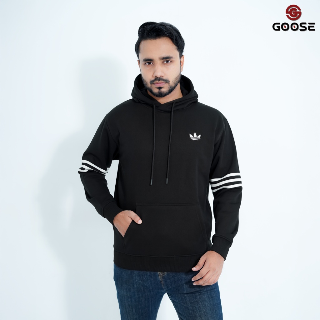 Adidas Pocket side Logo and Hand Three Stripe Oversized Hoodie