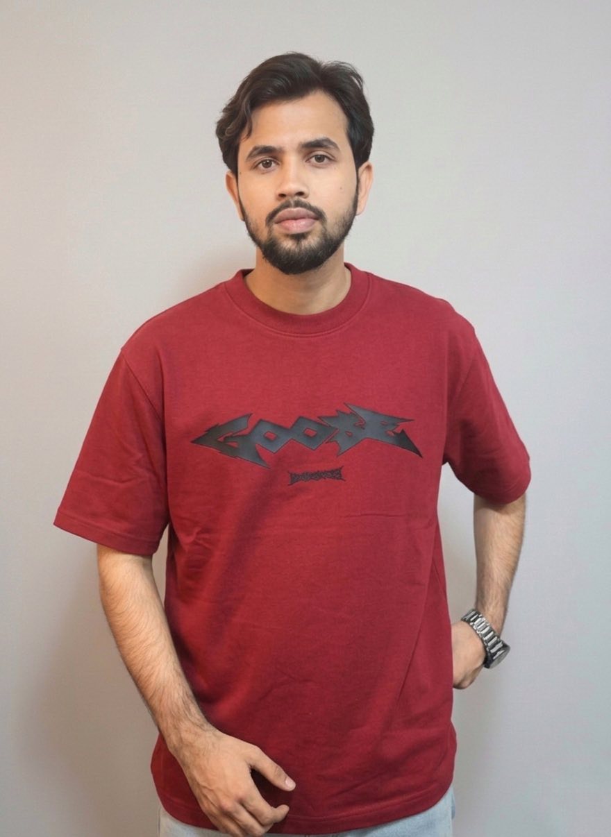 Goose Cross Terry Print Drop Shoulder Tee