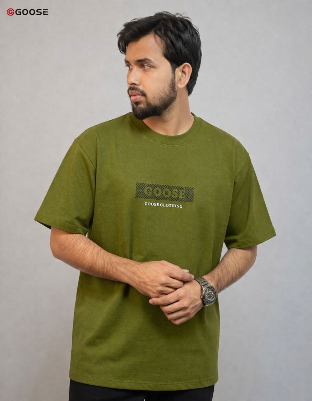 Goose China Imported Printed Drop Shoulder Tee